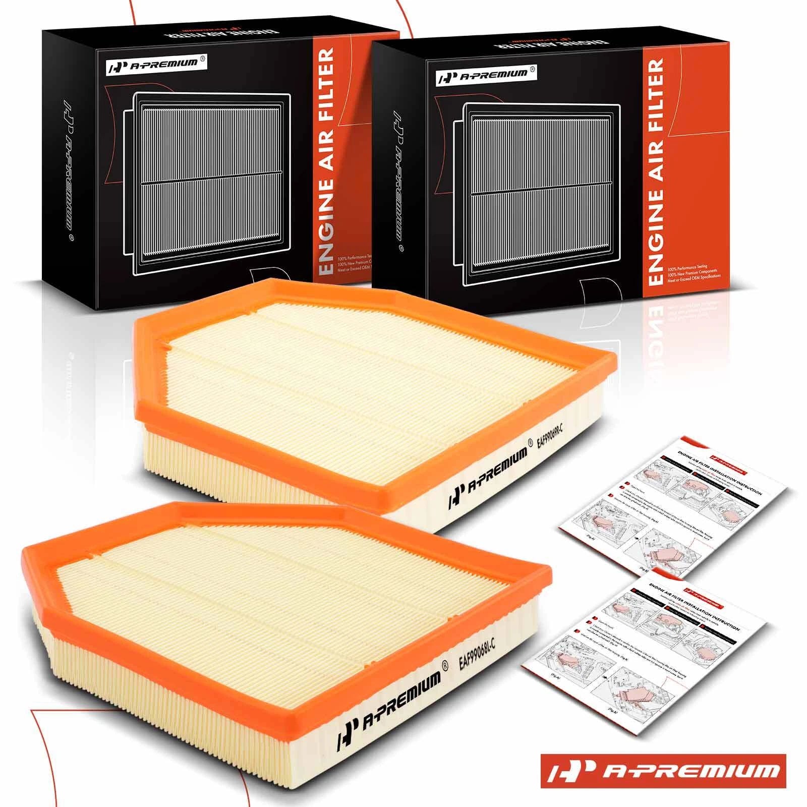2X Engine Air Filter for BMW M2 M3 M4 M5 M6 Gran Coupe (2015–2021)