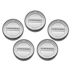 Chrome Cap Covers w/White C-Fiber Inlay&'Camaro' for 2010-15 Camaro V8 Automatic