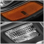 Black Housing Amber Side Projector Headlight for Jeep Grand Cherokee WK2 (2014–2016)