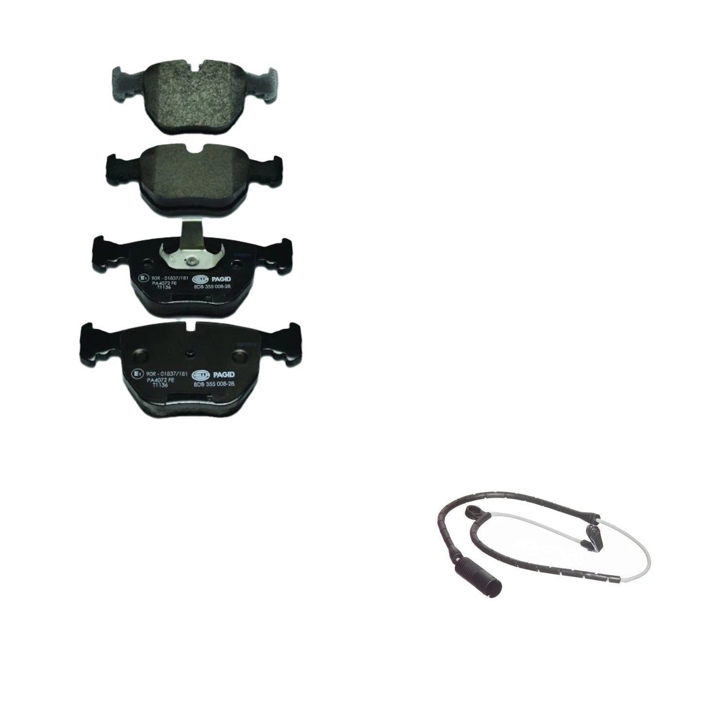 Hella Front Low-Met Disc Brake Pad w/Sensor for BMW E39 530i 540i M5 (1997–2003)