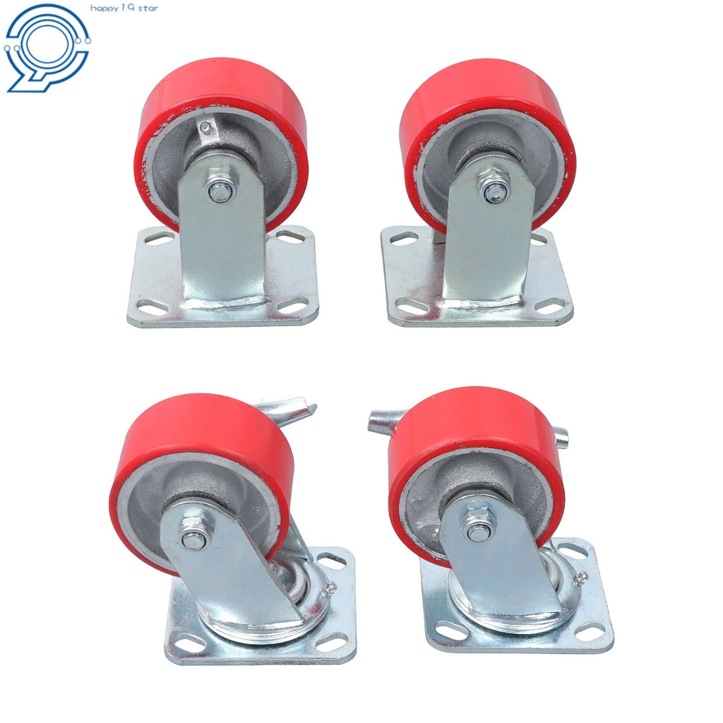 Set of 4 Heavy Duty 4" Swivel Caster Wheels 2800Lbs Capacity