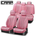 Set of 2 Diamond Stitching Mesh Fabric Front + Rear Seat Covers