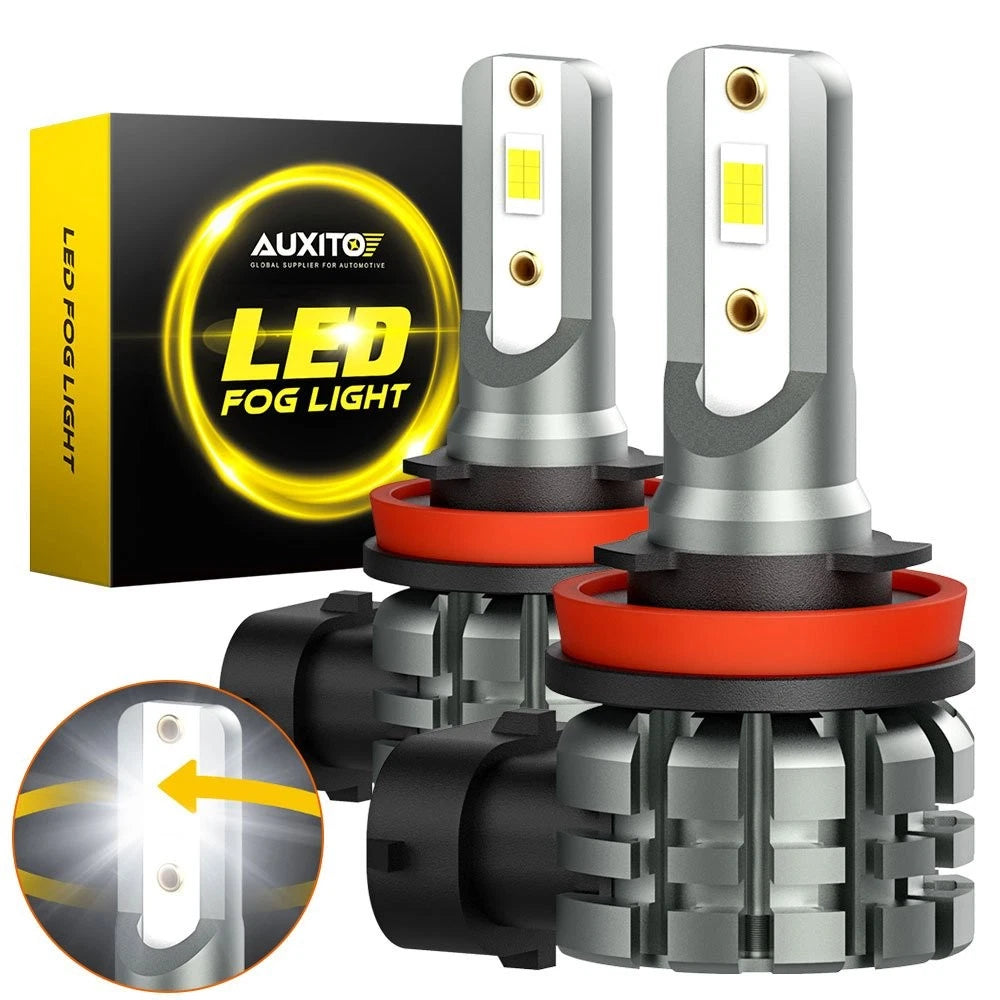 2X H11 H8 H9 CANBUS LED Fog Light Bulbs for Driving Car (6000K)