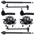 Set of 8 Front Wheel Bearing Hub Tie Rod Ends for Dodge Grand Caravan (2008–2016)