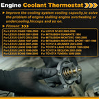 Engine Coolant Thermostat 21200VC200 for Lexus GS400 (1998–2000) with Seal