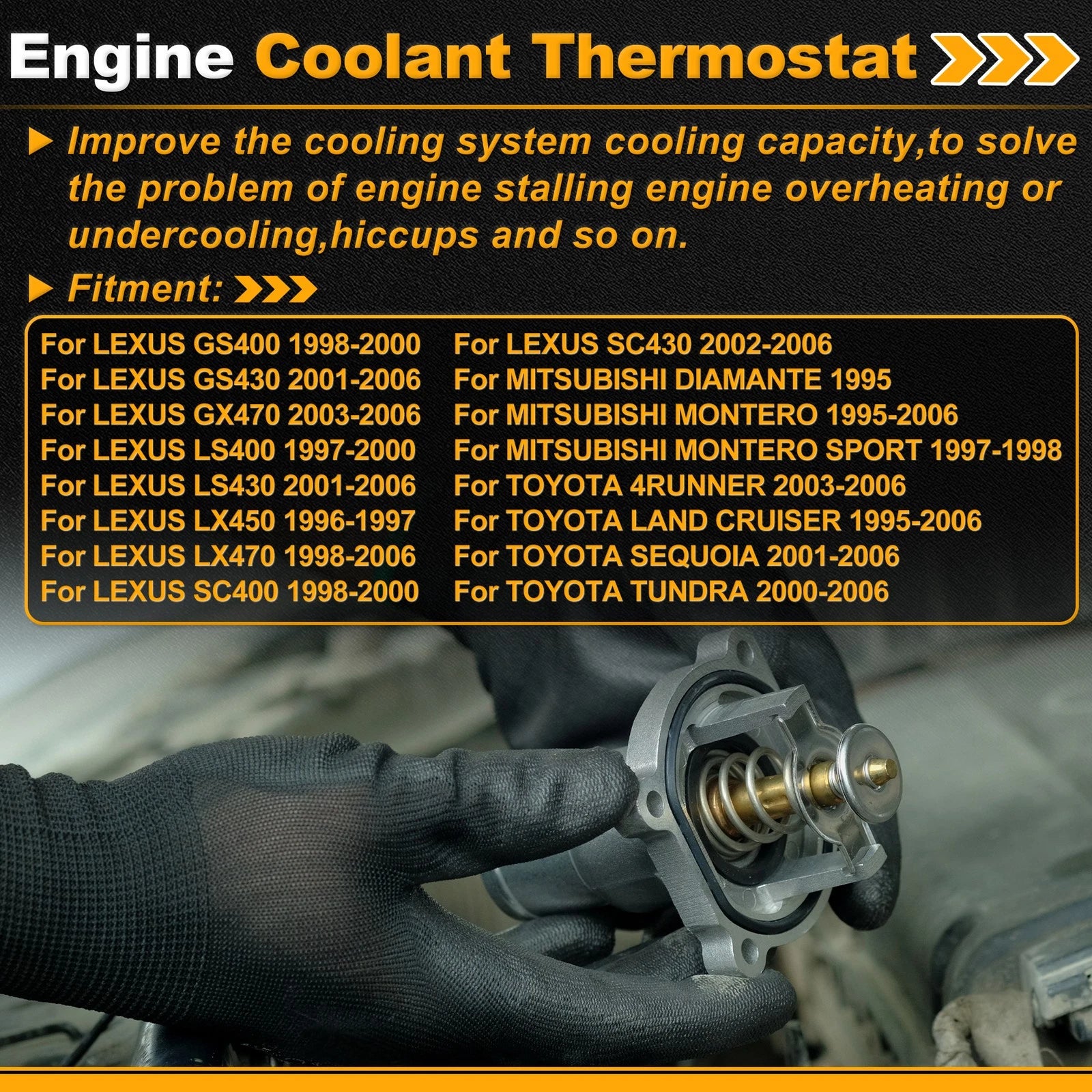 Engine Coolant Thermostat 21200VC200 for Lexus GS400 (1998–2000) with Seal