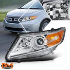Driver Side Projector Headlight Chrome for Honda Odyssey (2011–2013)