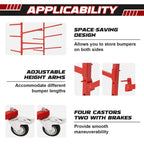 Adjustable Mobile Bumper Storage Rack for Auto Body Shop