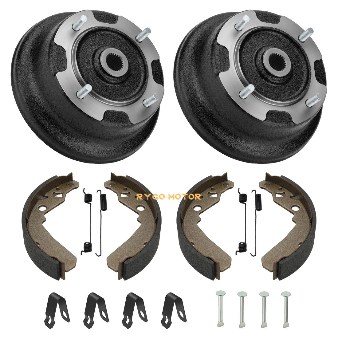 2X Rear Brake Drums & Brake Shoes Kit for Kawasaki KAF400 Mule 600 610 (2005–2016)