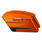Hard Saddlebags for Harley Street Glide (2014–2024) - Scorched Orange/Black Denim