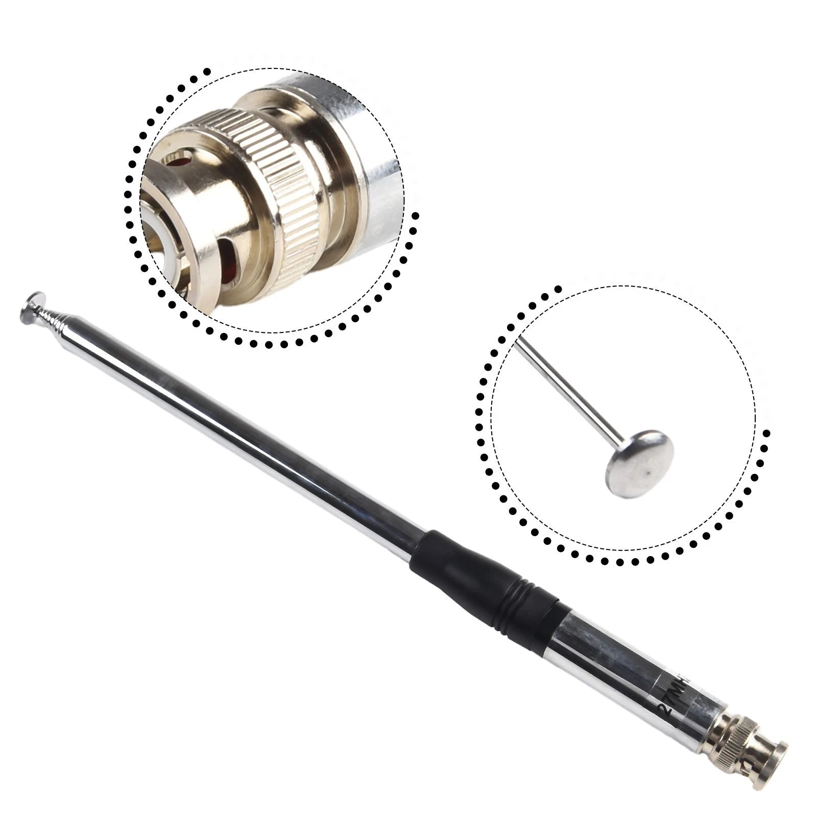 Telescoping Rod Antenna for CB Handheld Radios (27MHz, 9-51 Inch Length)