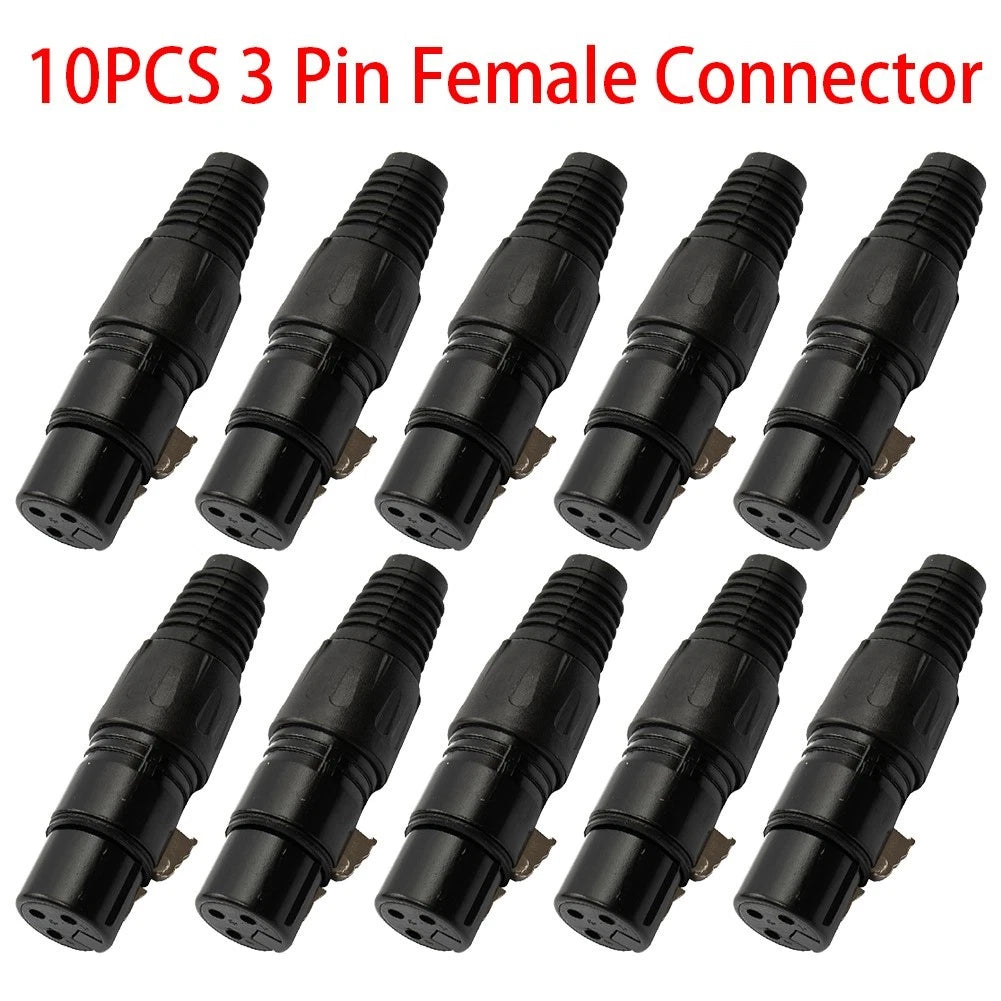Set of 10 3 Pin Female Connectors for Automotive Applications