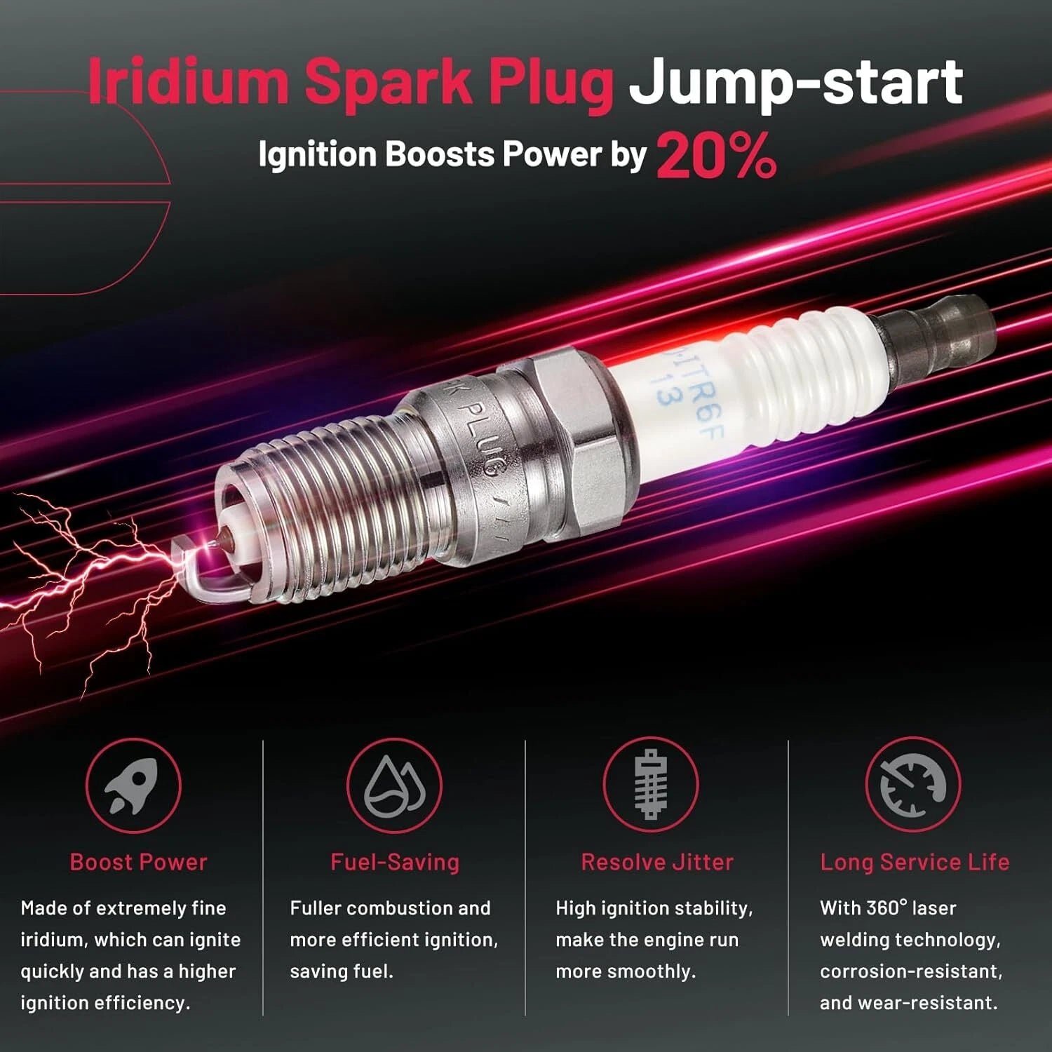 Set of 4 Ignition Coils & Iridium Spark Plugs for Ford Escape Transit Focus (2001-2012)