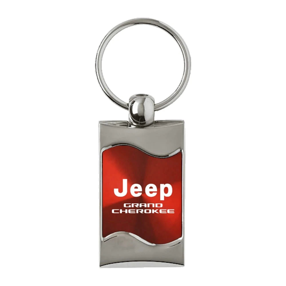 Red Rectangular Wave Keychain - Officially Licensed for Jeep Grand Cherokee