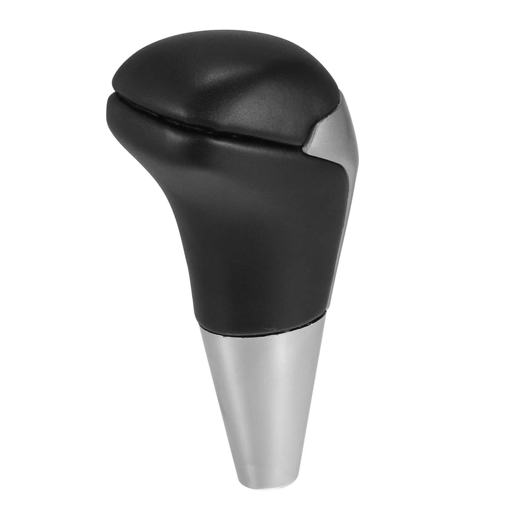 Automatic Gear Shift Knob for Toyota Tundra (2000–2023) Black Faux Leather Silver Tone
