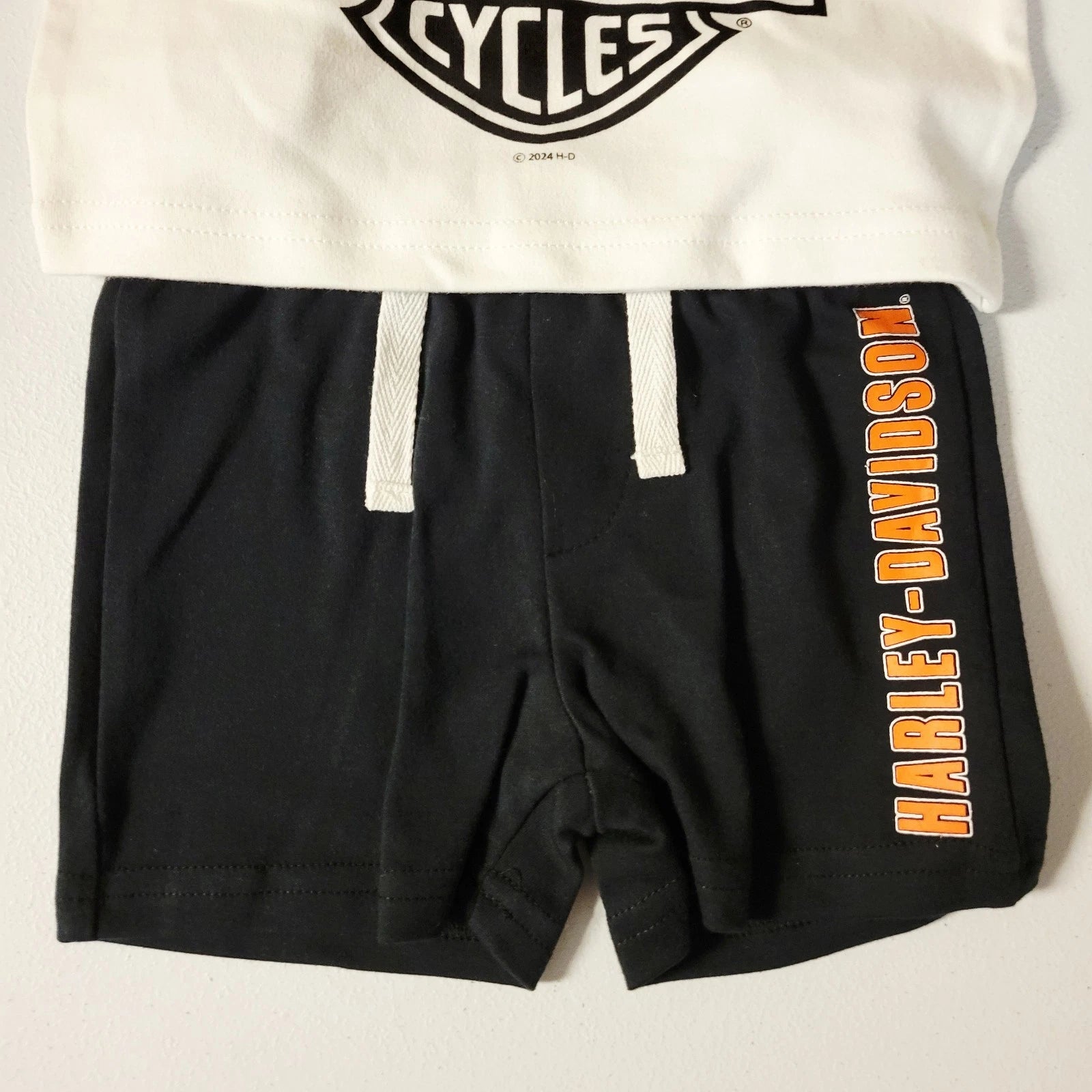 2-Piece Knit Raglan T-Shirt & Shorts Set for Harley-Davidson Baby Boys