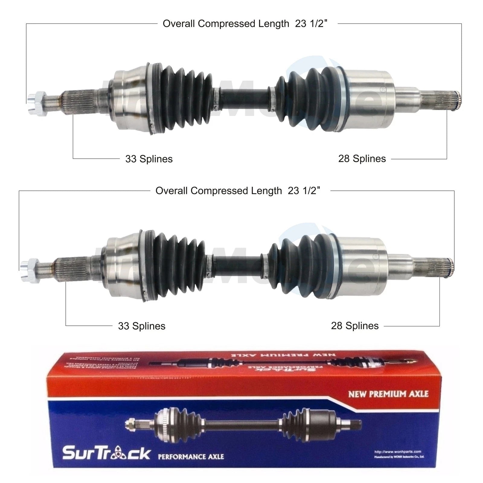 Set of 2 Front CV Axle Shafts for Chevrolet Colorado GMC Canyon (2004–2012)