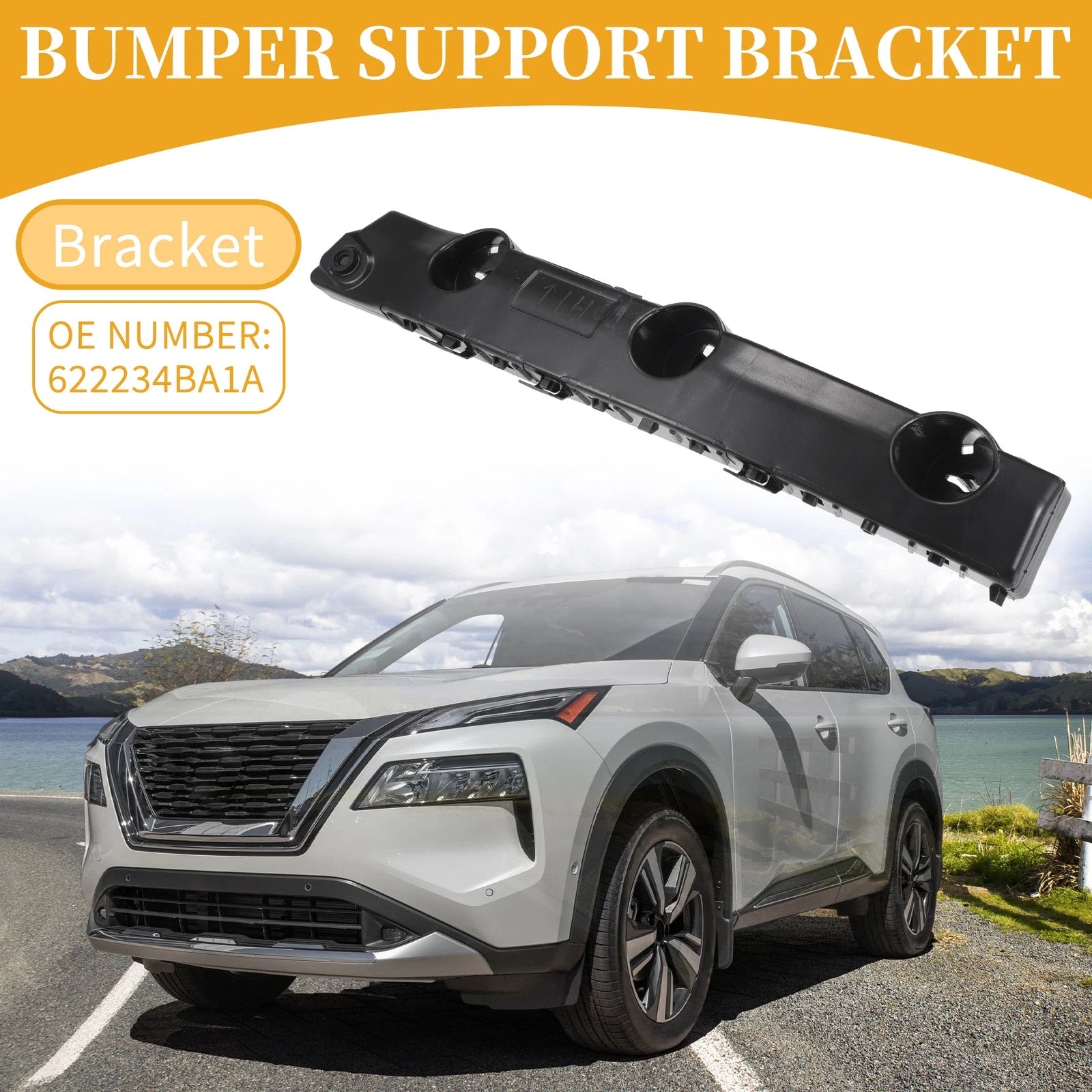 LH Front Bumper Support Bracket for Nissan Rogue (2014–2020) 1 Pc