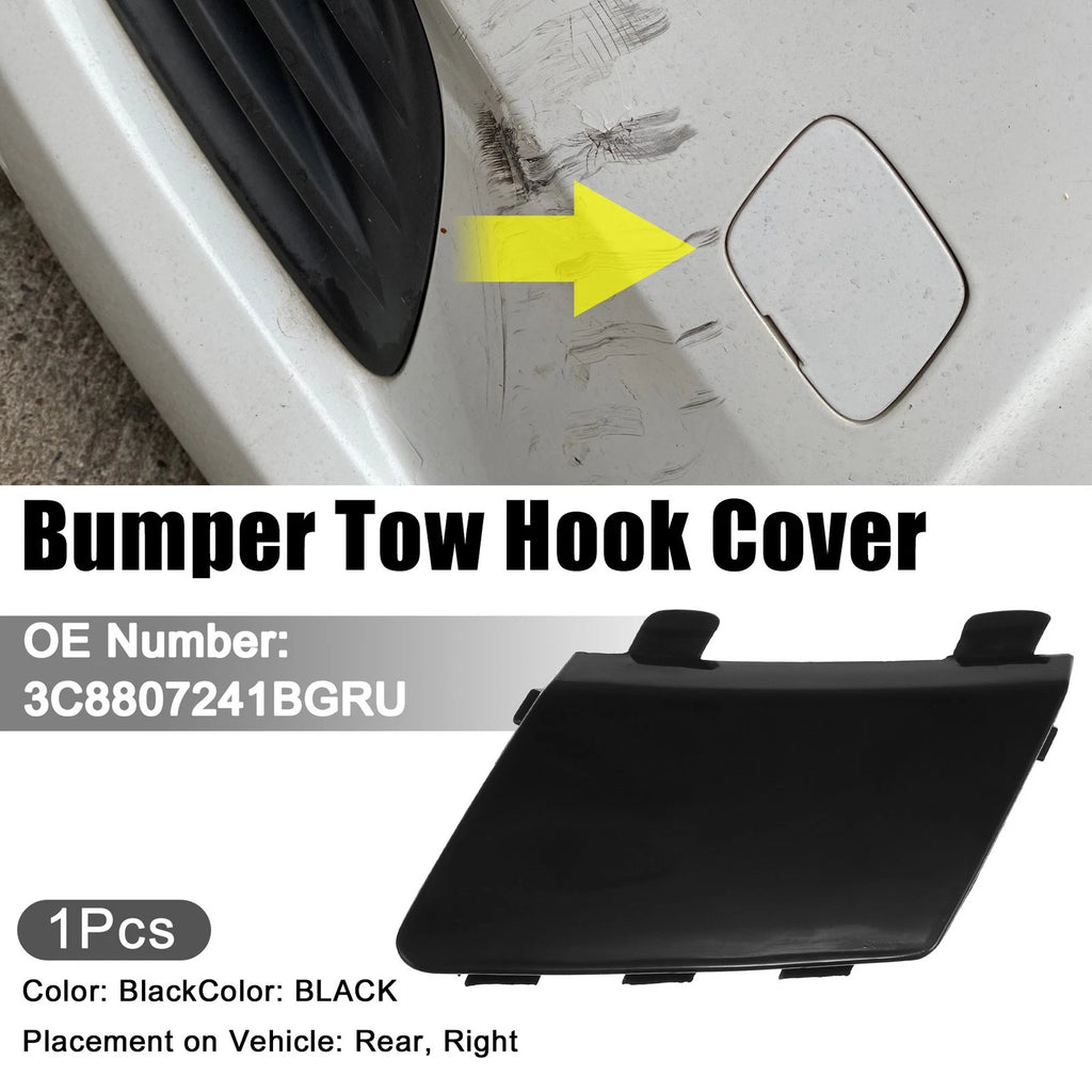 Tow Hook Cover Cap for Volkswagen CC (2009–2017) Black