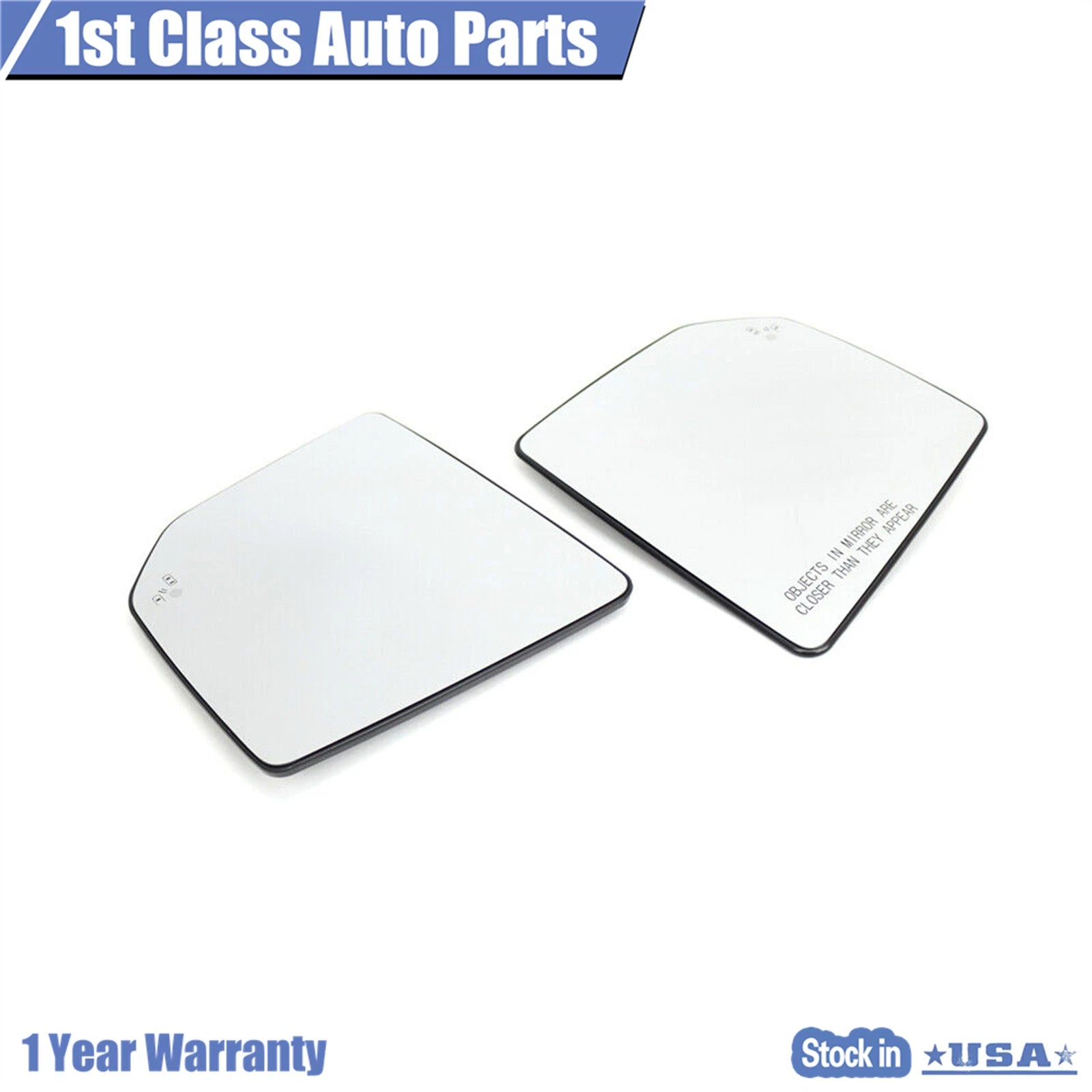 Pair of Rear View Mirror Glass with Backplate for Ford F150 (2015–2017)