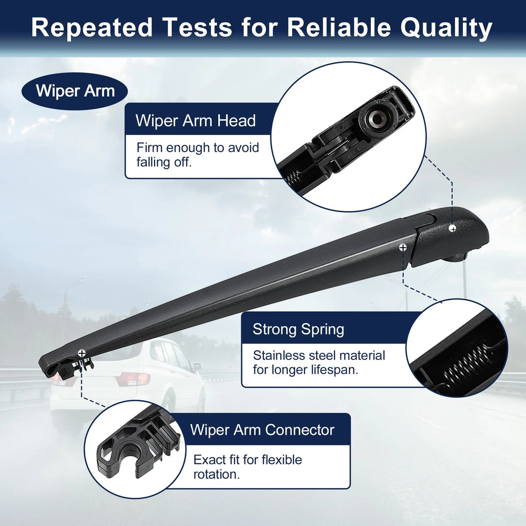 Set of 2 Rear Windshield Wiper Blade Arms for Toyota C-HR IZOA (2018–2020)