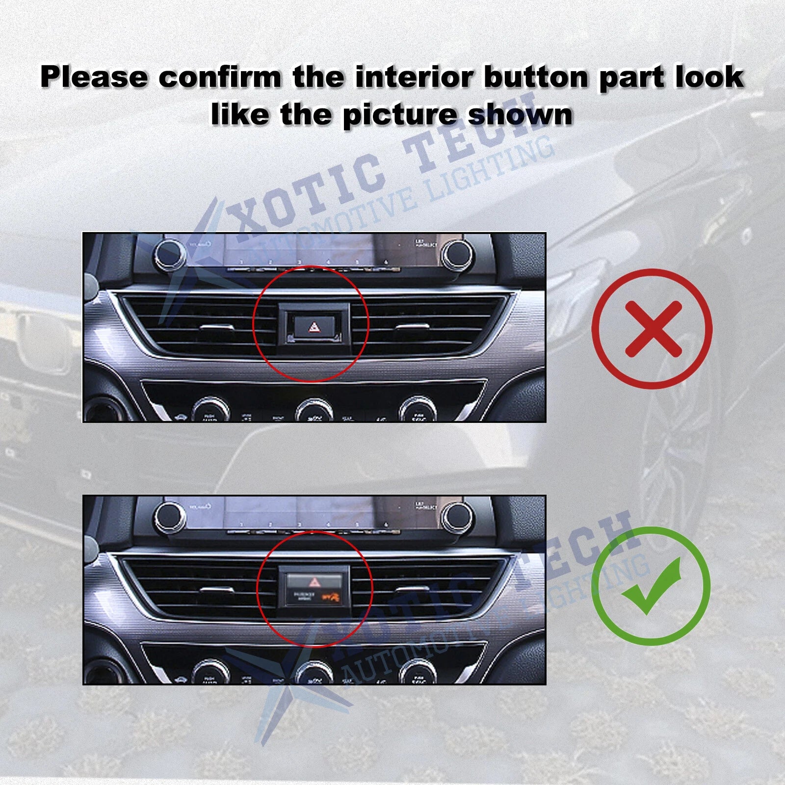 Center Dashboard Air Vent Outlet Trim for Honda Accord (2018-2022)