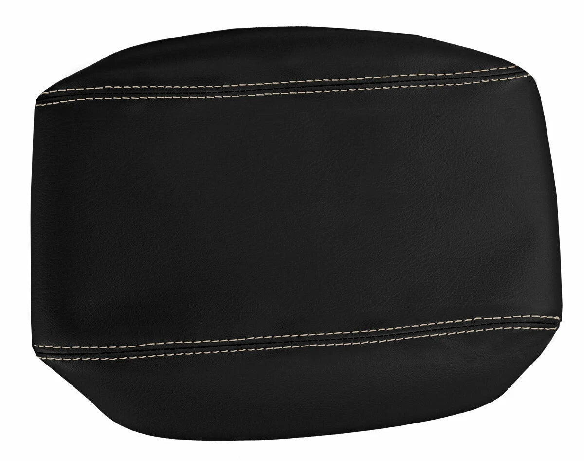 Leather Console Lid Armrest Cover for Nissan Maxima (1997–1999) Beige Stitch