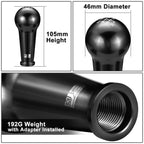 46mm 6-Speed Aluminum Black Shift Knob for Universal Fit (M8 M10 M12)