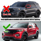 Add-On Horn Style Side Mirror Cap Covers for Ford Explorer (2020–2024) - Gloss Black