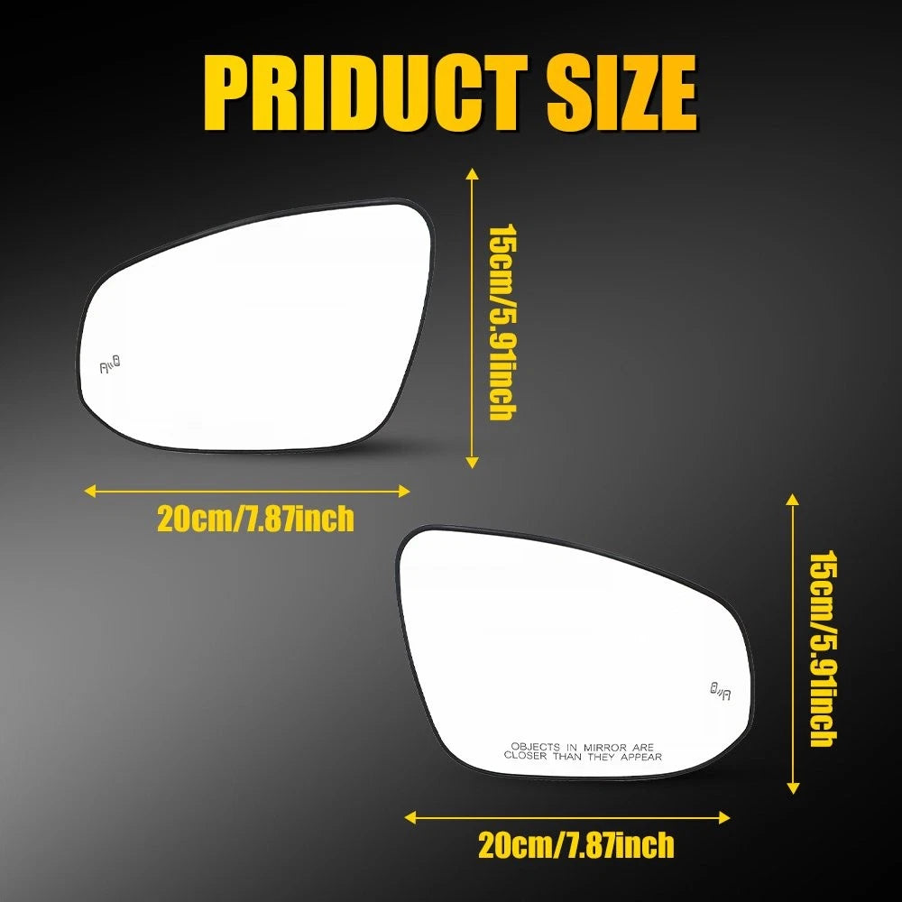 Pair Heated Side Mirror Glass with Blind Spot for Toyota Rav4 (2019–2025)