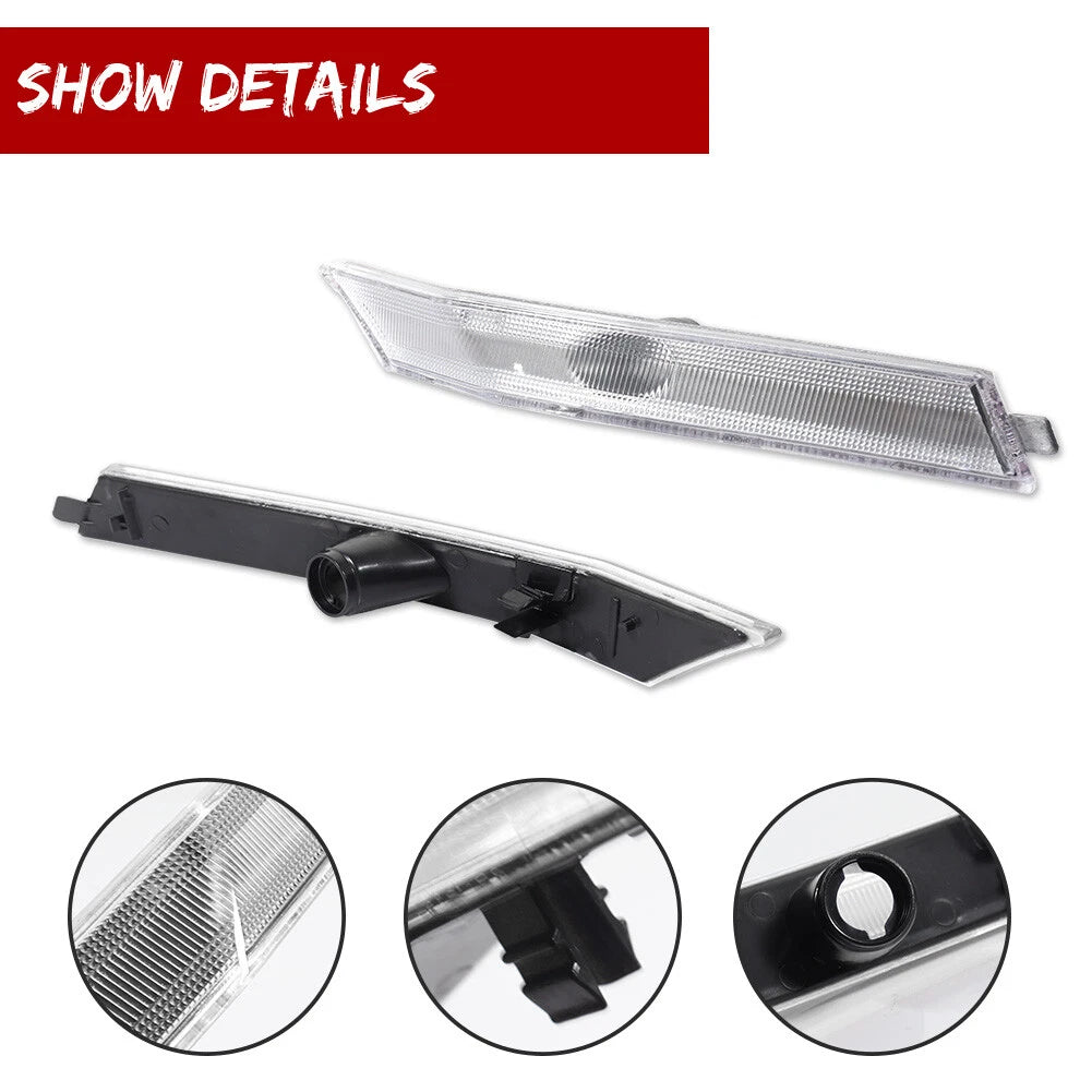 2X Clear Lens Front Side Marker Lights for Ford Fusion & Mercury Milan (2006–2009)