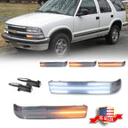 Clear Front Switchback LED Signal Lights for Chevy S10 Blazer GMC Sonoma (1998–2004)