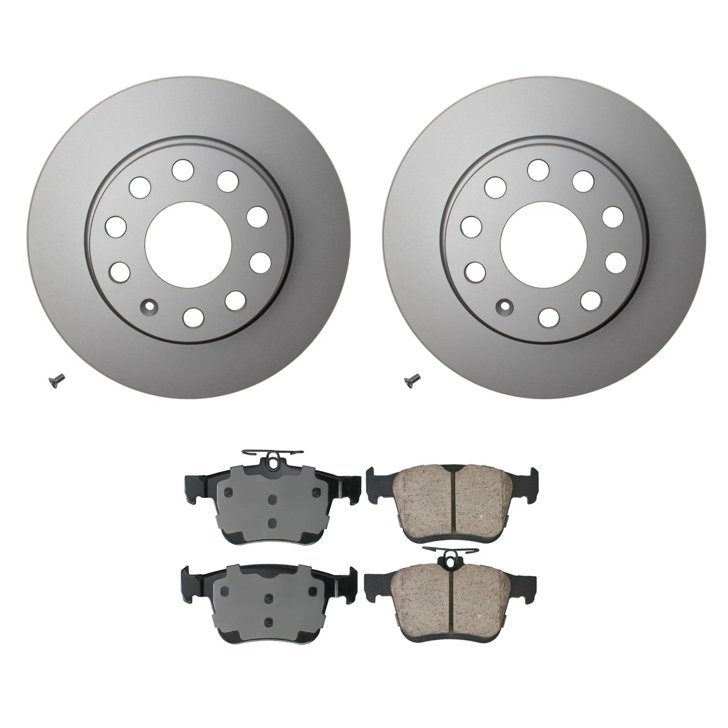 Set of 4 Hella Rear Rotors & Akebono EURO Ceramic Brake Pads for A3 Quattro (2015–2020)