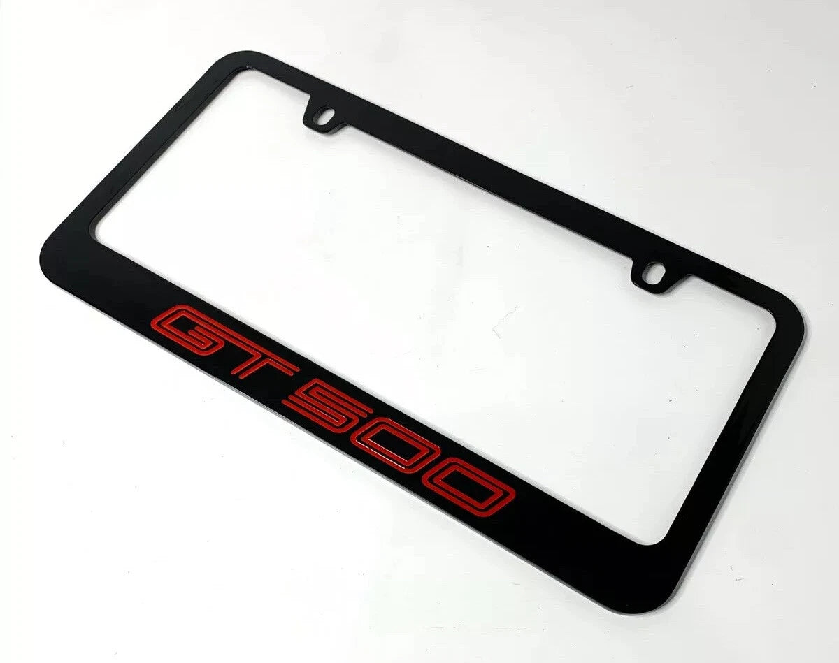 License Plate Frame Premium Engraved Black for Ford Mustang Shelby GT500 (2010–2024)