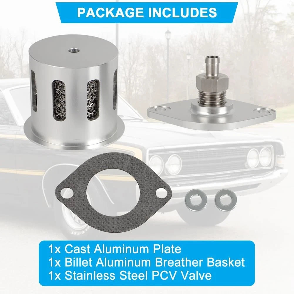 Billet Aluminum Intake Manifold PCV Kit for Ford FE 352 390 406 427 428 (A)