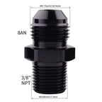 2X 8AN Male Flare to 3/8" Fitting Adapter Aluminum