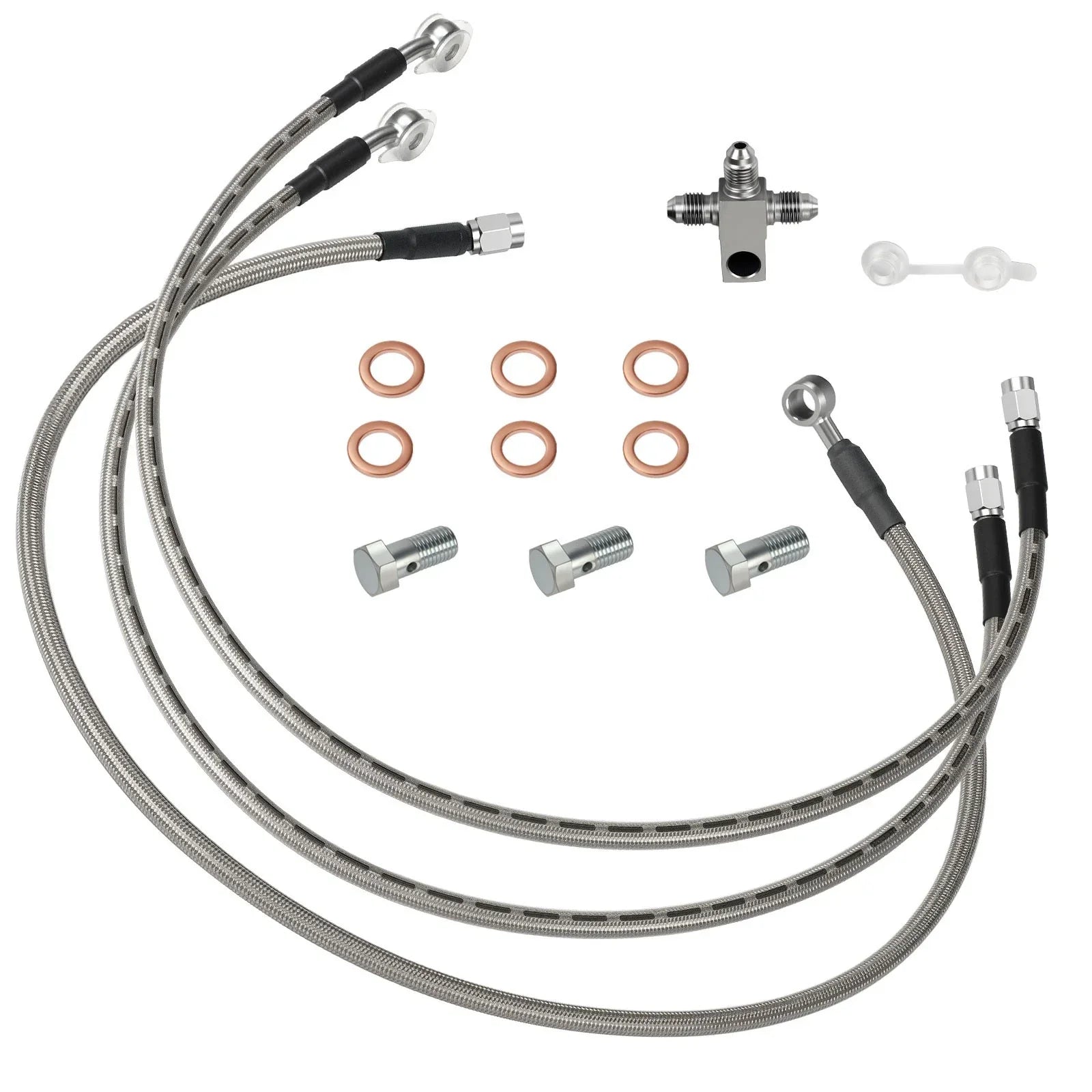 3 x Front Brake Hose Lines Kit for Suzuki Quadsport Z400 LTZ400 LTZ400Z (2003–2008)