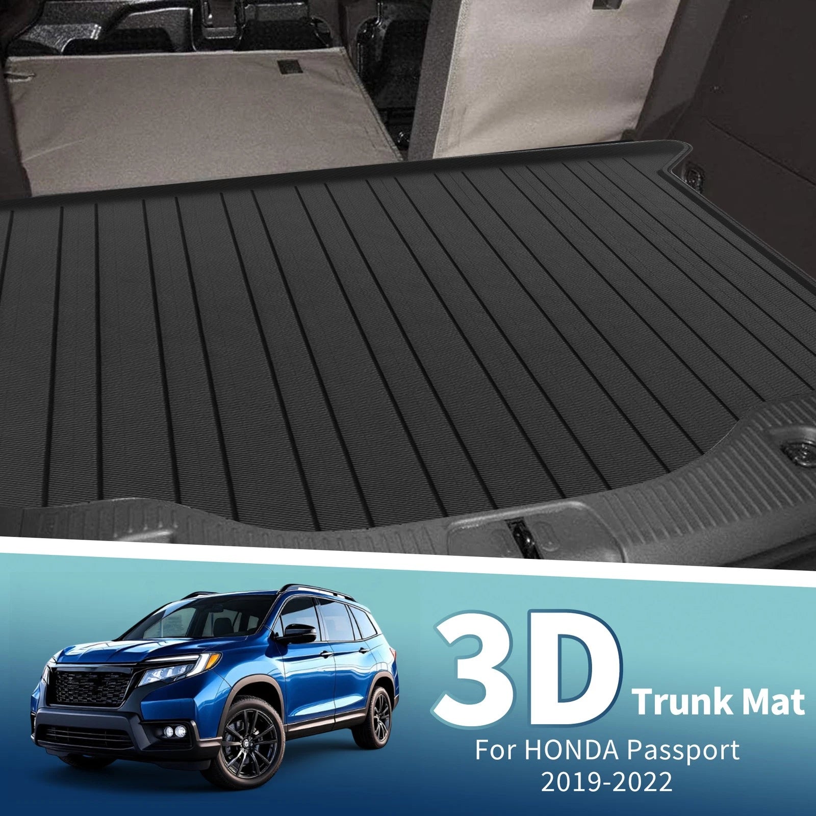Flat Face Cargo Liner Rear Trunk Mat for Honda Passport (2019–2022) TPE