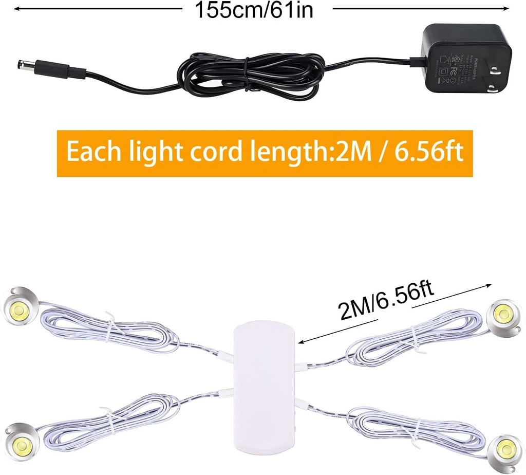4X Mini Spotlights for Plants Jewelry Showcase Display Warm White