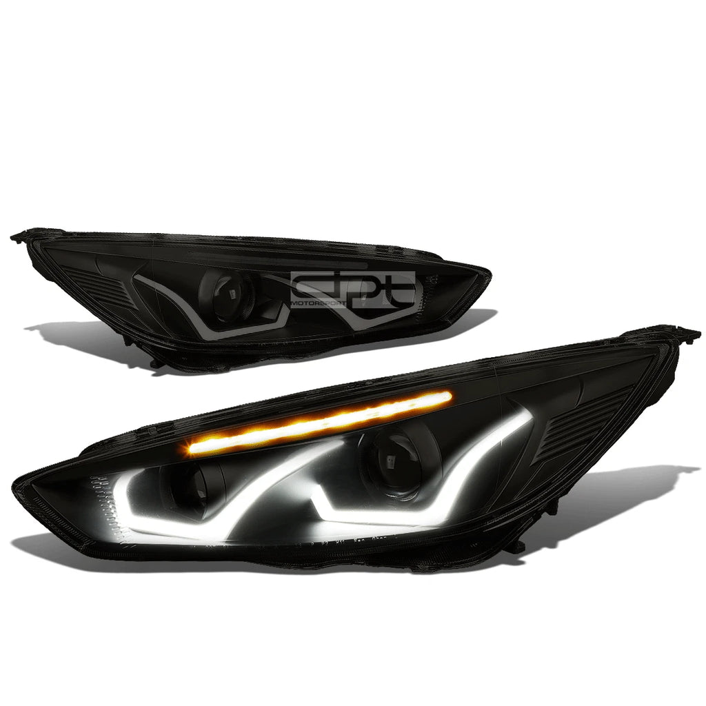 LED Halo Headlights for Ford Focus (2015–2018) - Smoked Tint, Projector