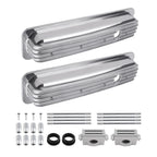 2X Valve Covers Center Bolt Polished for SBC Small Block Chevy (283–327)