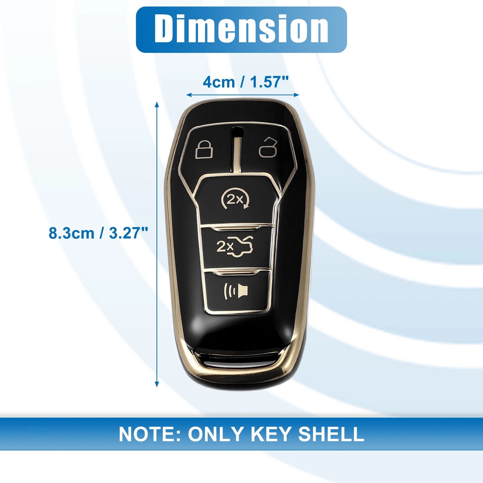 TPU Remote Key Fob Case Cover 5 Button for Ford Fusion F150 (2013–2020)