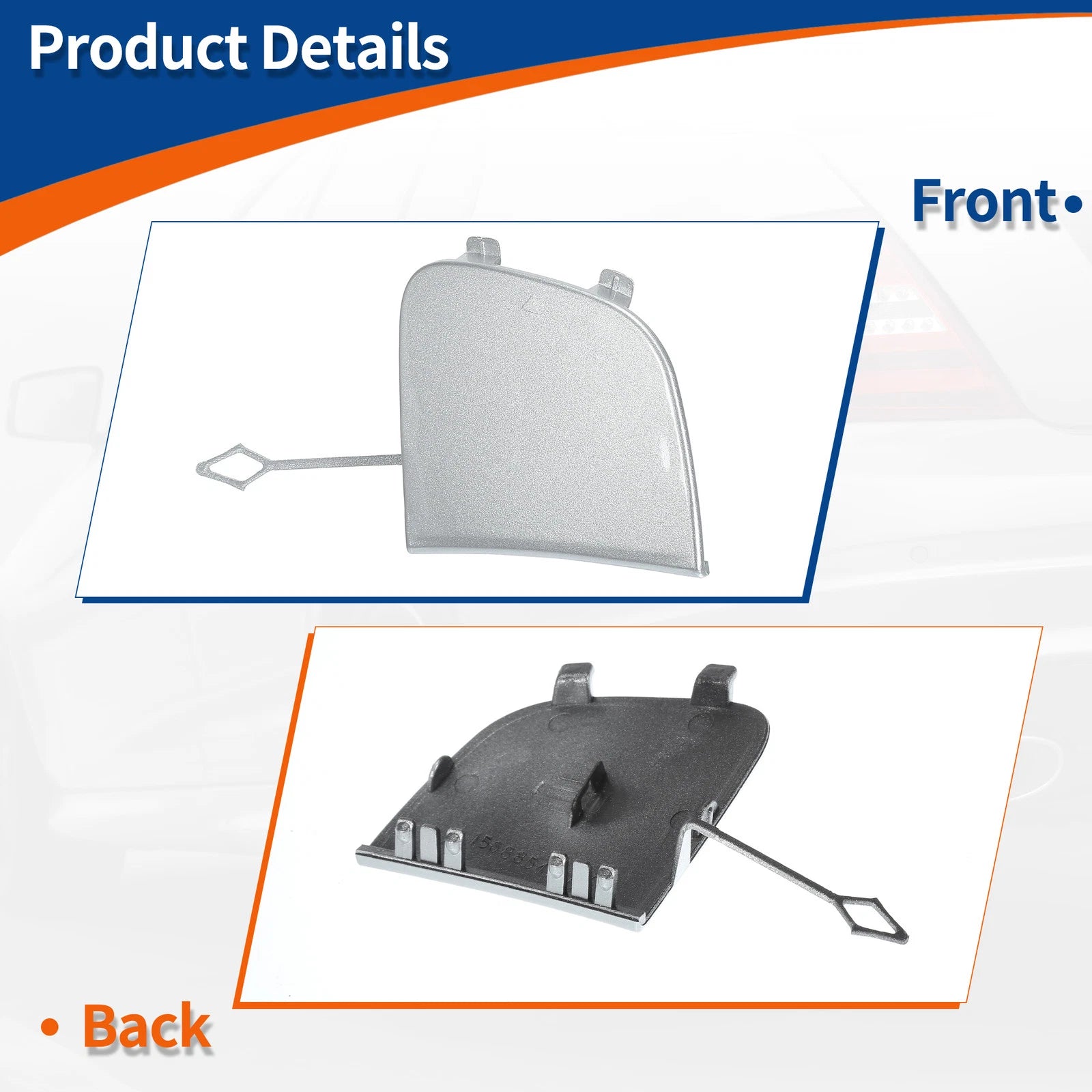 Tow Hook Cover for Mercedes-Benz GLA (2015–2020) No.A1568854200 Silver Tone