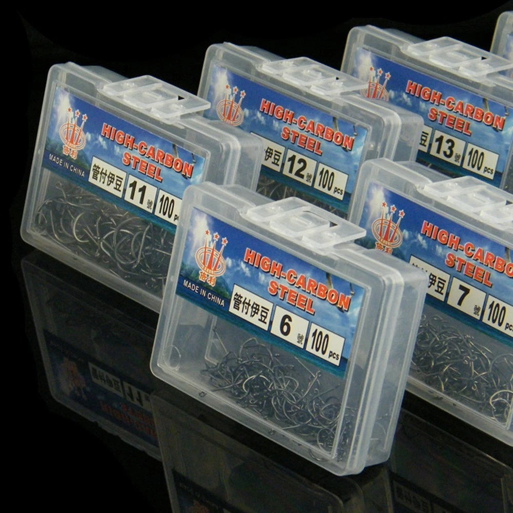 Fish Hook Box for Crooked Mouth (100 Tubes, 5#-15#)