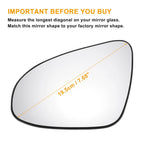 Left Side Heated White Mirror Glass for Toyota C-HR (2016–2023)