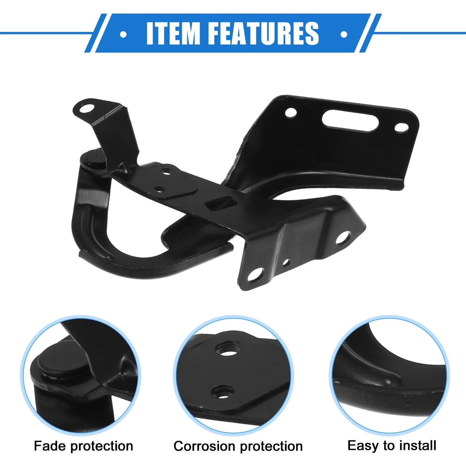 Hood Hinge for Honda HR-V (2016–2018) Left Side Metal Black