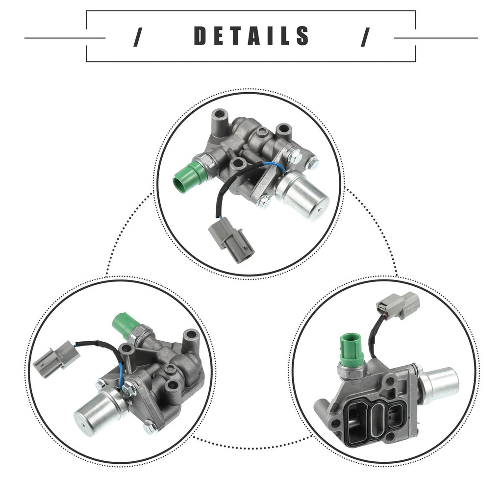 Solenoid Spool Valve for Honda (15810P2RA01) Aluminum Alloy Silver Green Set of 1