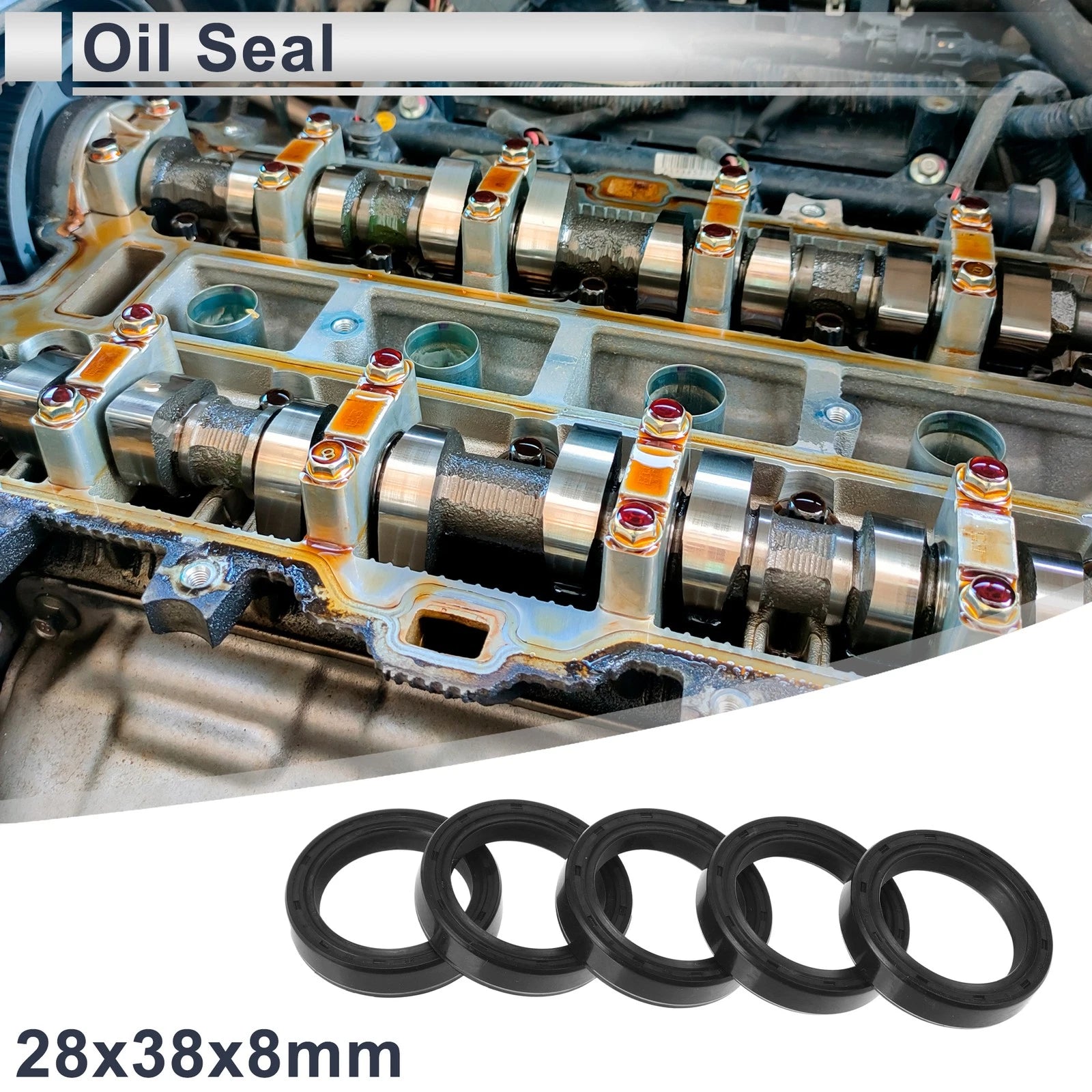 Set of 5 Oil Seal Rotary Shaft Seal TC Ring Nitrile Rubber 28x38x8mm