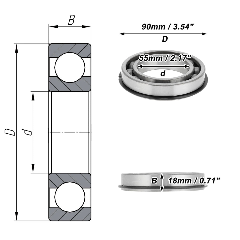 Deep Groove Ball Bearing P5 for Scooter Skateboard Wheel (6011NR)