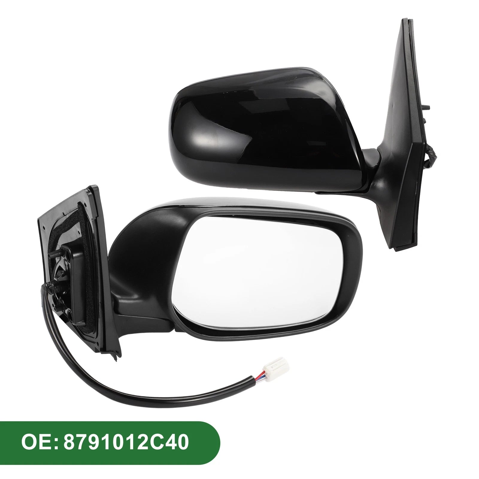 Right Side Door Mirror for Toyota Corolla (2009–2013) Manual Folding Gloss Black
